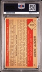 1953 Bowman Color #99 Warren Spahn - PSA 2(Good) 